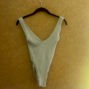 Love and Bikinis Off White Textured Swimsuit